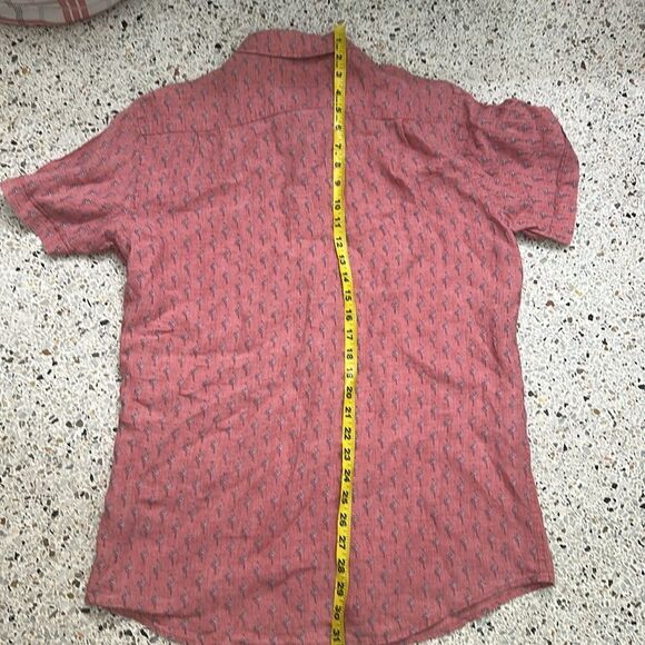 Rodd & Gunn Italy 100% linen flamingo shirt button down up medium m - Picture 4 of 6